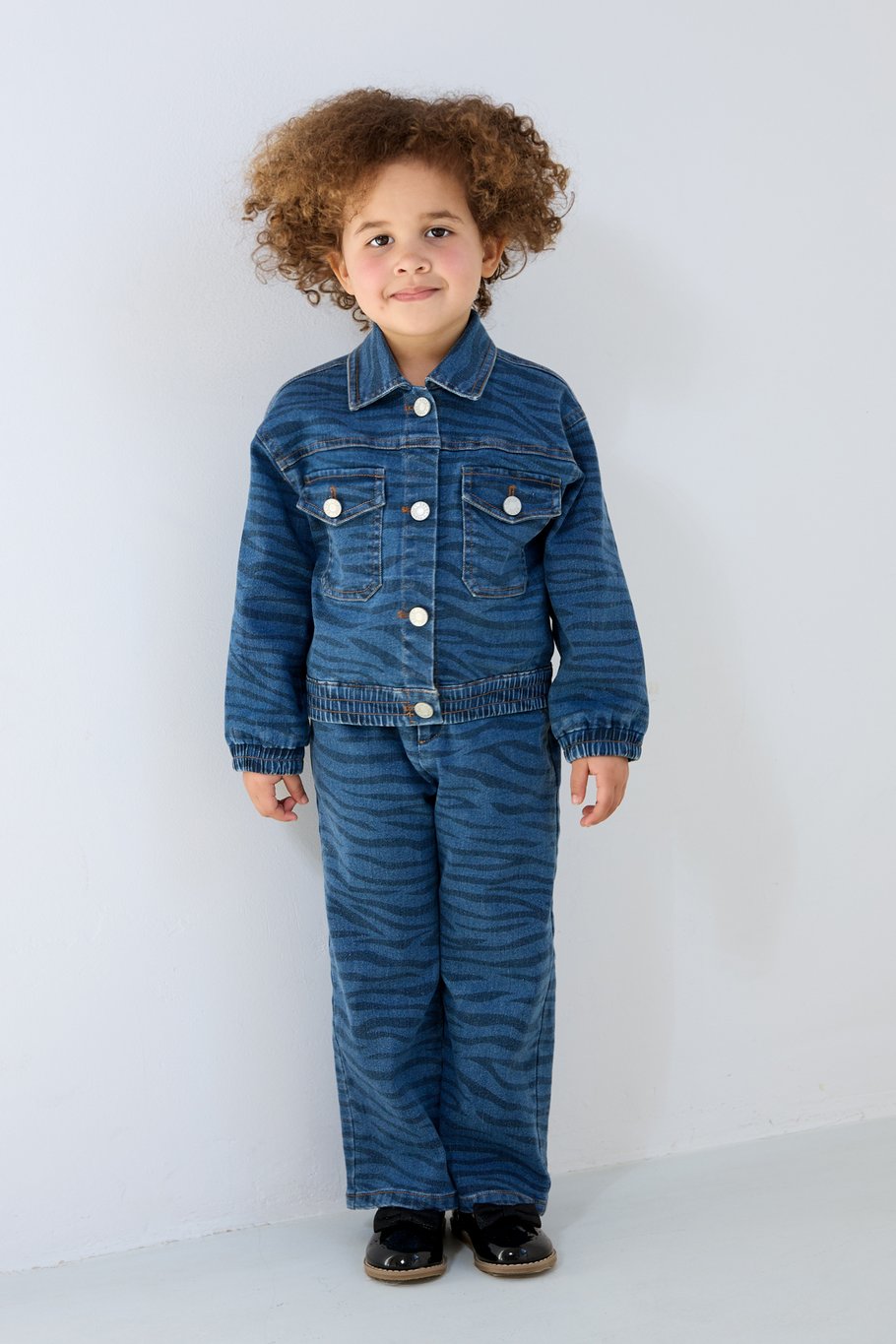 Twinning zebra style jacket child 8 years - Blue Picture4